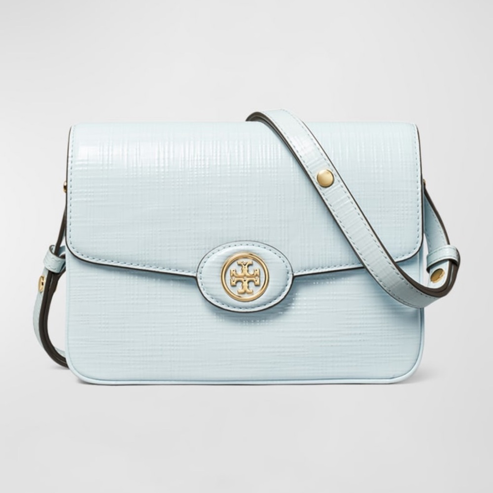 Tory Burch Robinson Crosshatched Leather Convertible Shoulder Bag